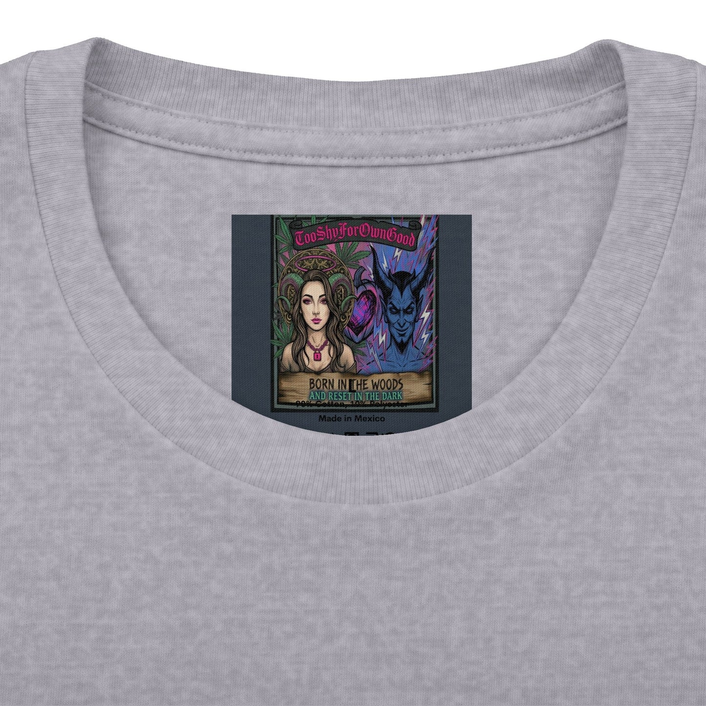 Born in the Dark Graphic Tee — Neon Cthulhu Cosmic Quote Shirt