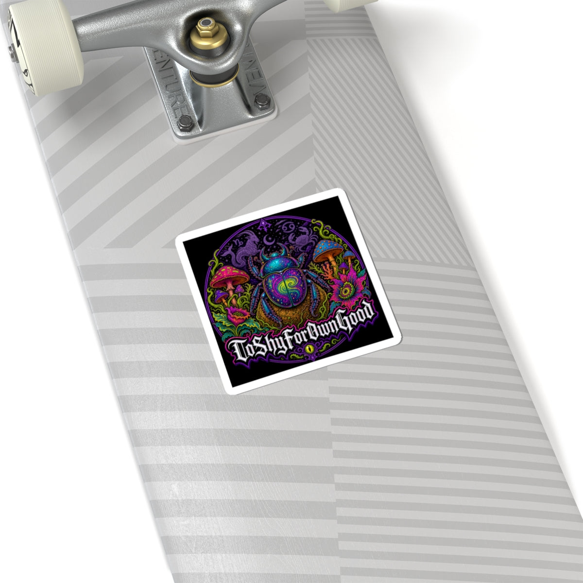 Psychedelic Scarab Sticker — "To Shy For Own Good" Kiss-Cut Vinyl