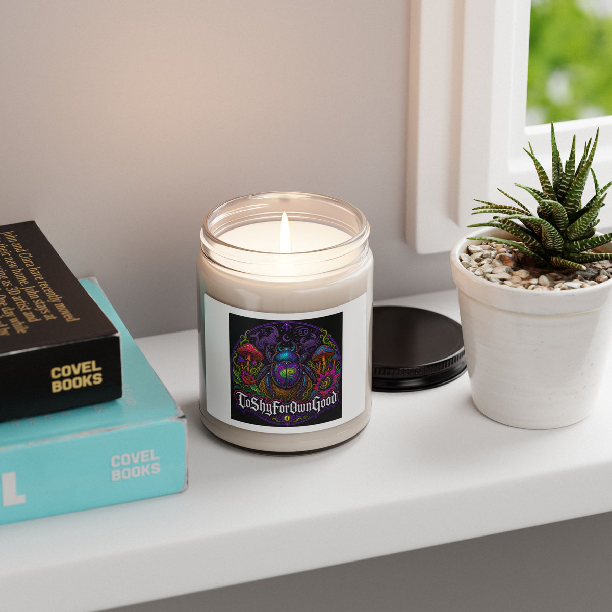 Candle — Moody Mushroom & Orb Soy Candle (9oz) — 'To Shy For Own Good' Gothic Scented Jar