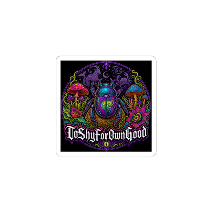Psychedelic Scarab Sticker — "To Shy For Own Good" Kiss-Cut Vinyl
