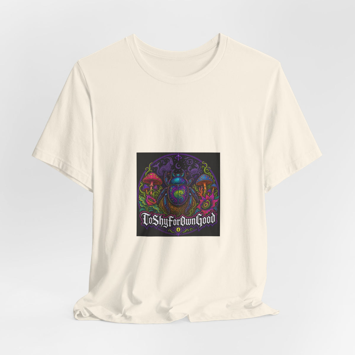 T-Shirt — Psychedelic Mushroom Design “Too Shy For Your Good”