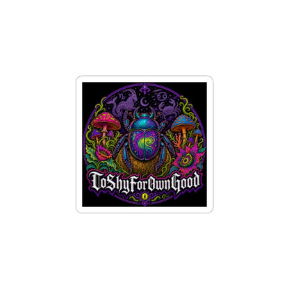Psychedelic Scarab Sticker — "To Shy For Own Good" Kiss-Cut Vinyl
