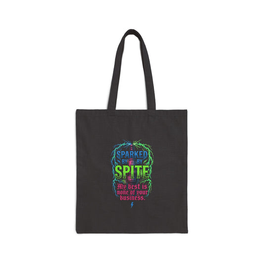 Spirited Skull Cotton Tote Bag — "Sparked by Spite" Graphic Eco Shopper