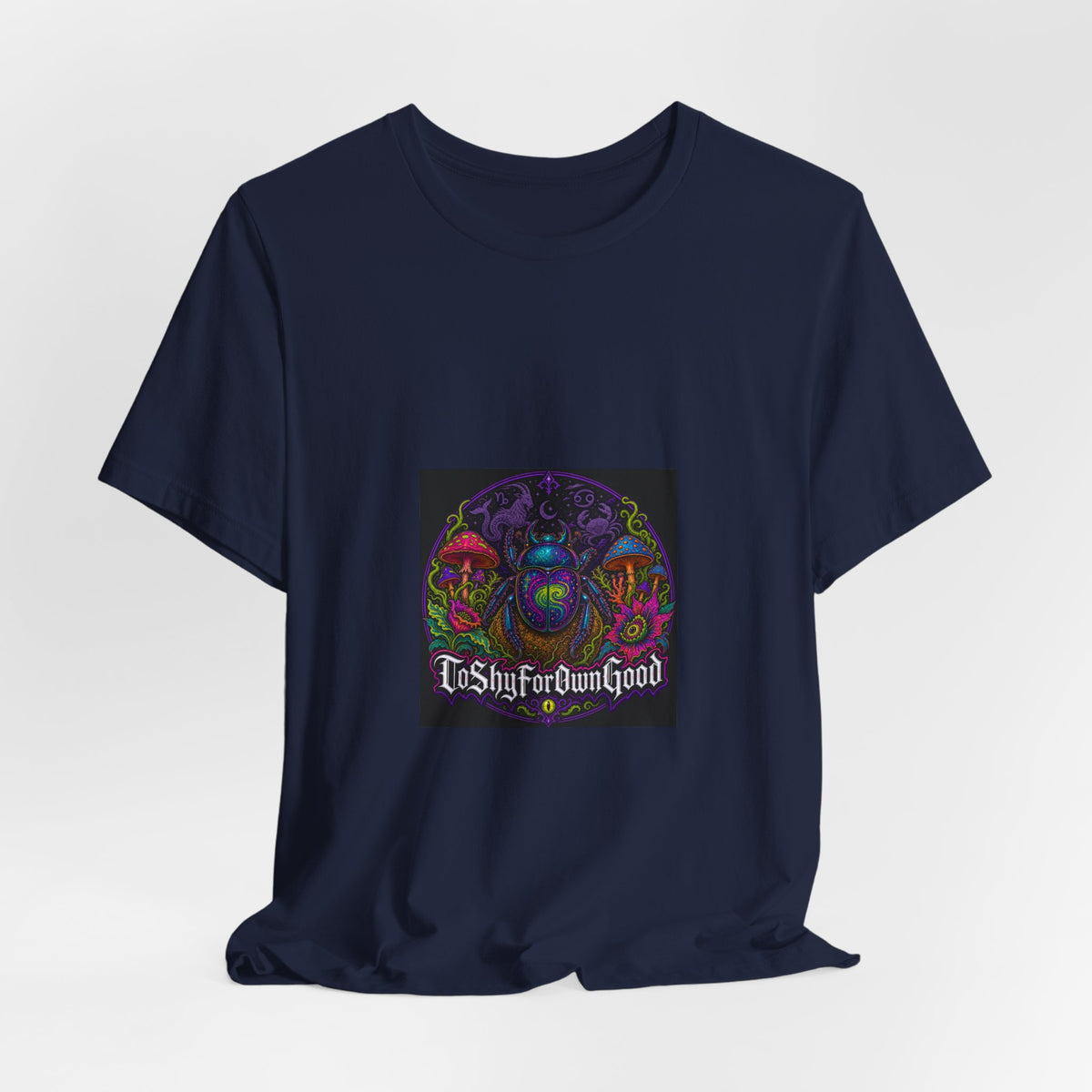 T-Shirt — Psychedelic Mushroom Design “Too Shy For Your Good”
