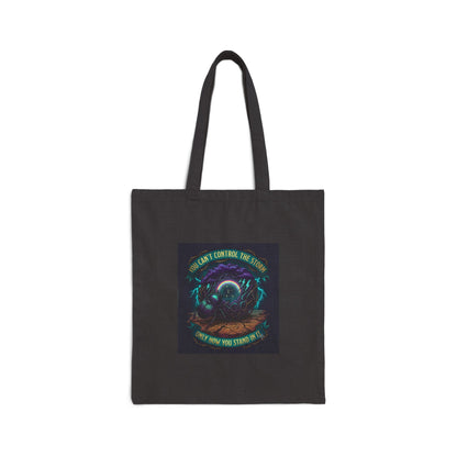 Canvas Tote Bag — 'I Love Asteria’s Wild Gardens' Illustrated Astral Moon Grocery Tote