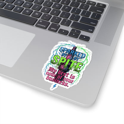 Sticker — "Sparked by Spite" Lightning Vape Sticker ("My best is none of your business")