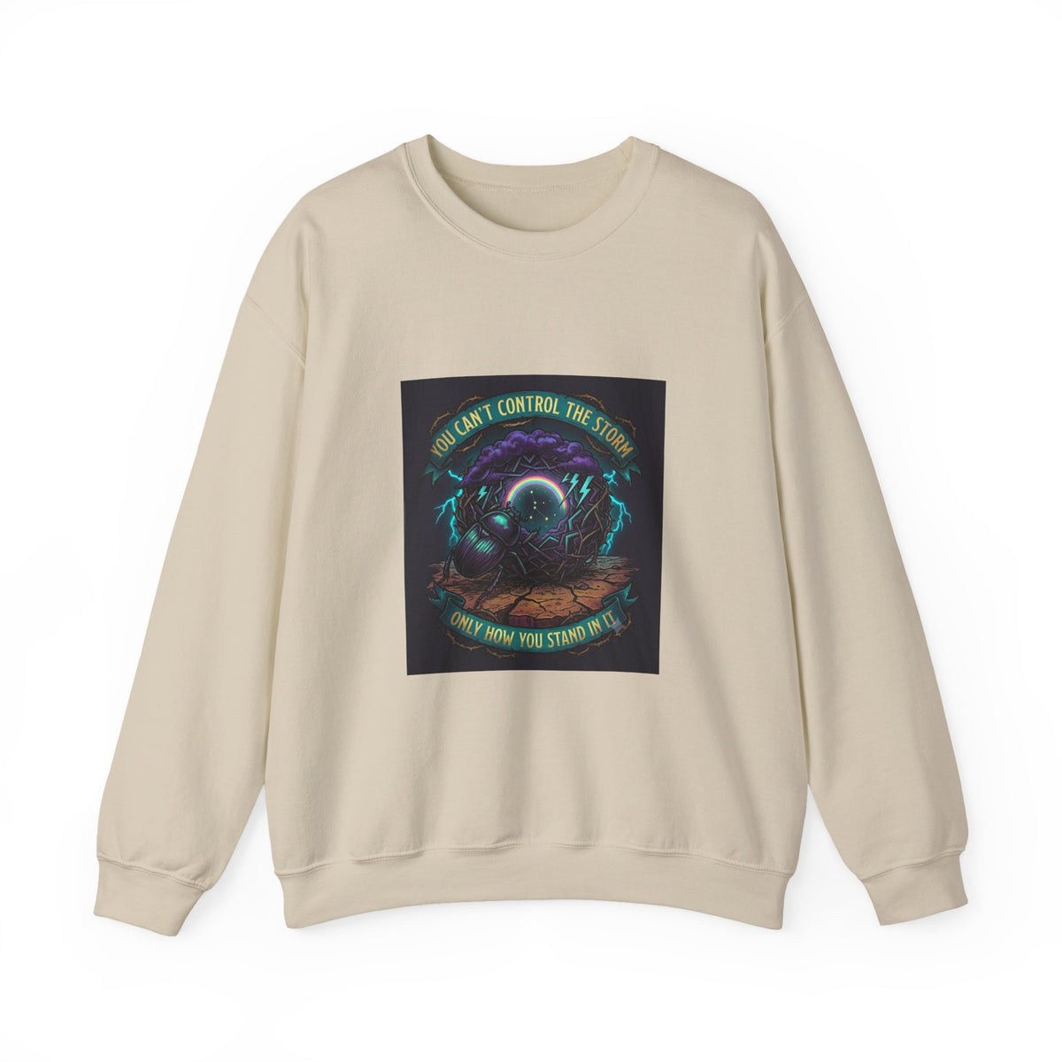 Crewneck Sweatshirt — "You Can't Control the Weather" Cosmic Ocean Design
