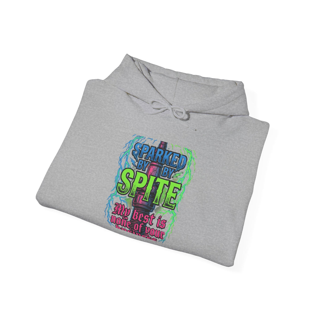 Hoodie - 'Fueled By Spite' Retro Grunge Graphic Hoodie