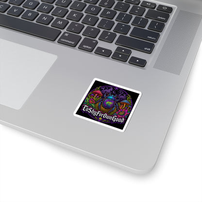 Psychedelic Scarab Sticker — "To Shy For Own Good" Kiss-Cut Vinyl
