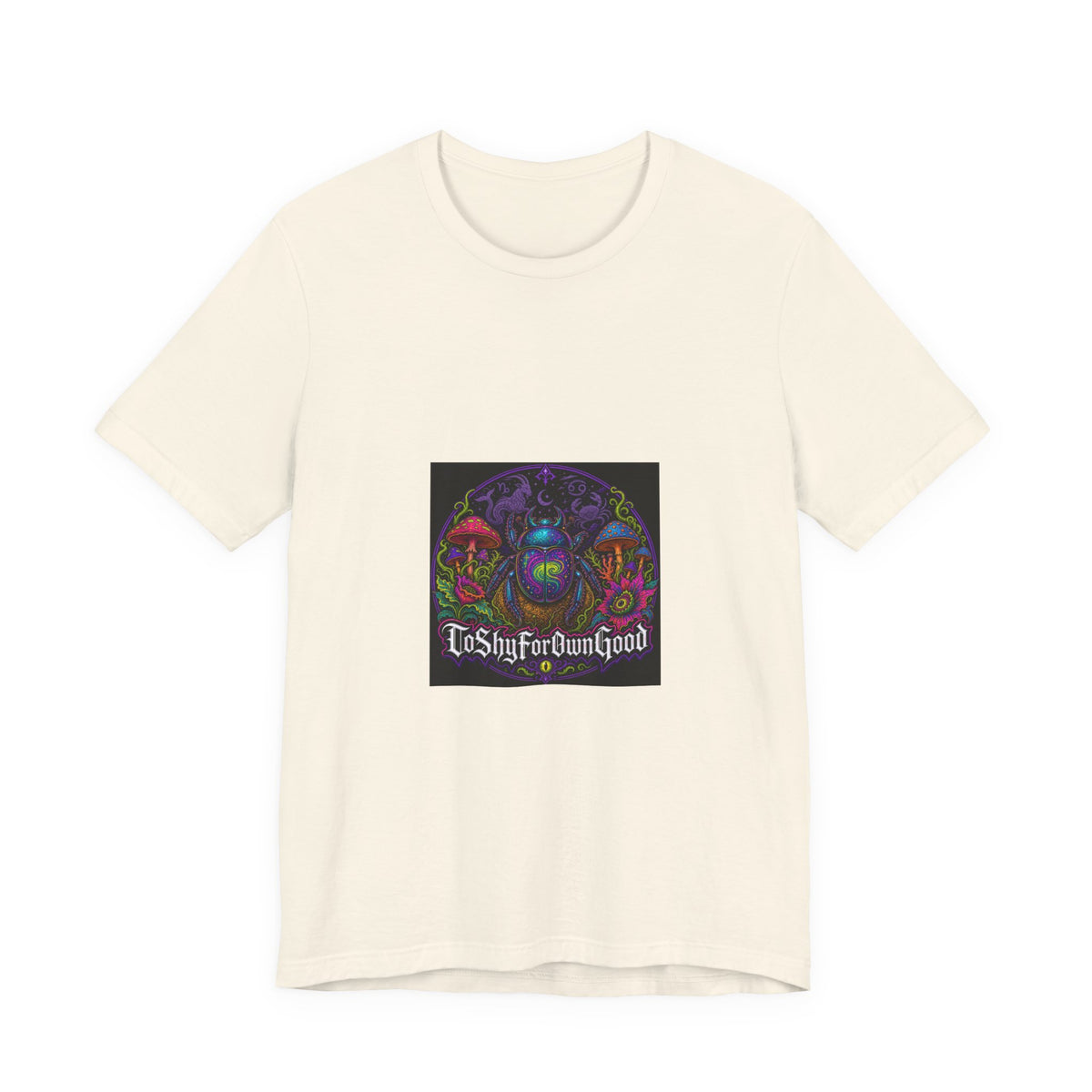 T-Shirt — Psychedelic Mushroom Design “Too Shy For Your Good”