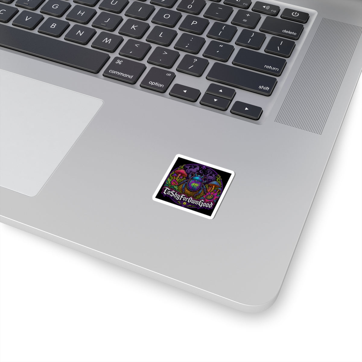 Psychedelic Scarab Sticker — "To Shy For Own Good" Kiss-Cut Vinyl