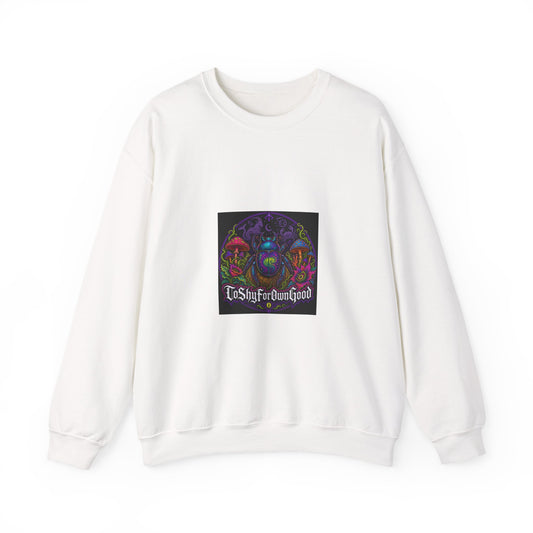 Crewneck Sweatshirt — Psychedelic Skull & Mushroom Art with “To Shuff Around” Text
