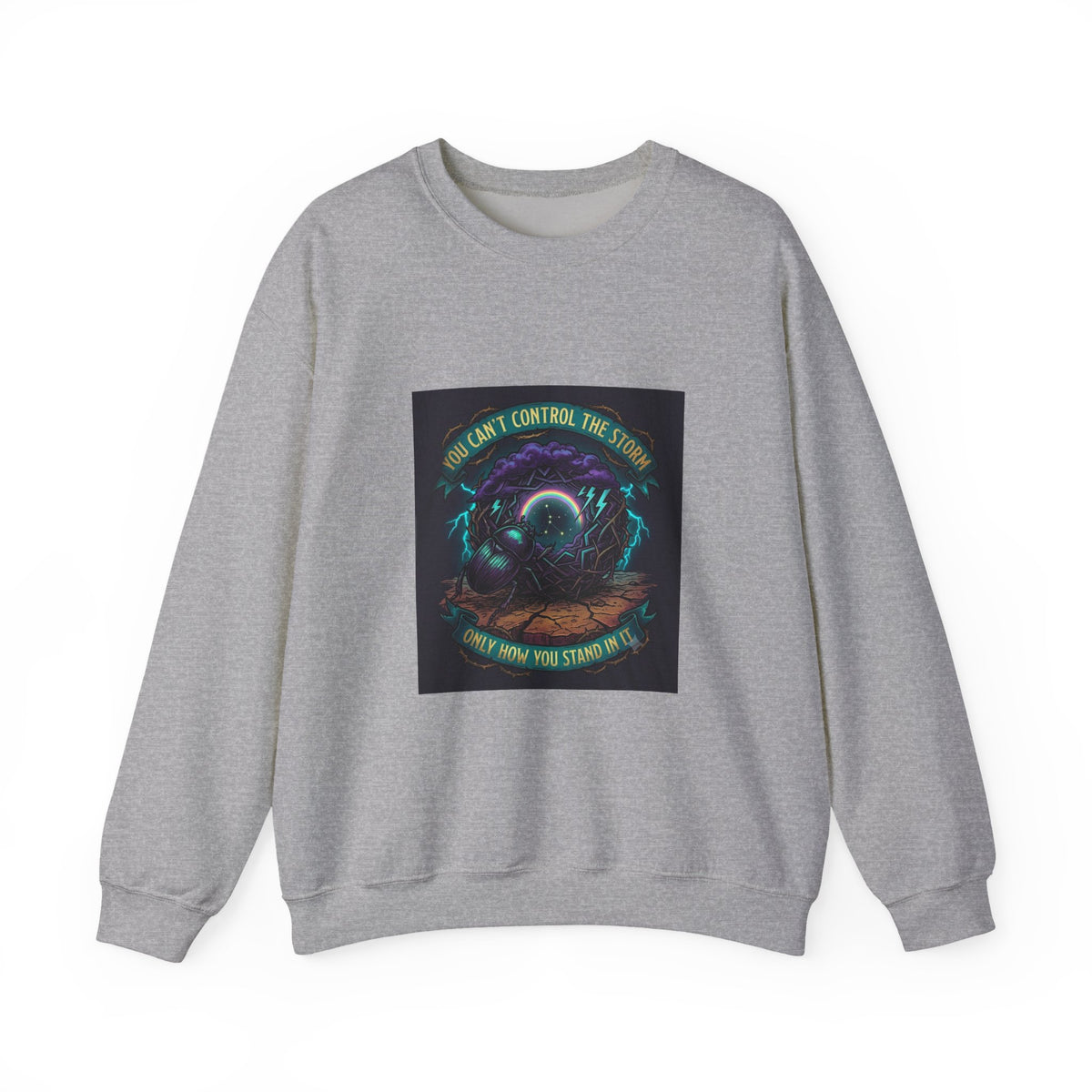 Crewneck Sweatshirt — "You Can't Control the Weather" Cosmic Ocean Design
