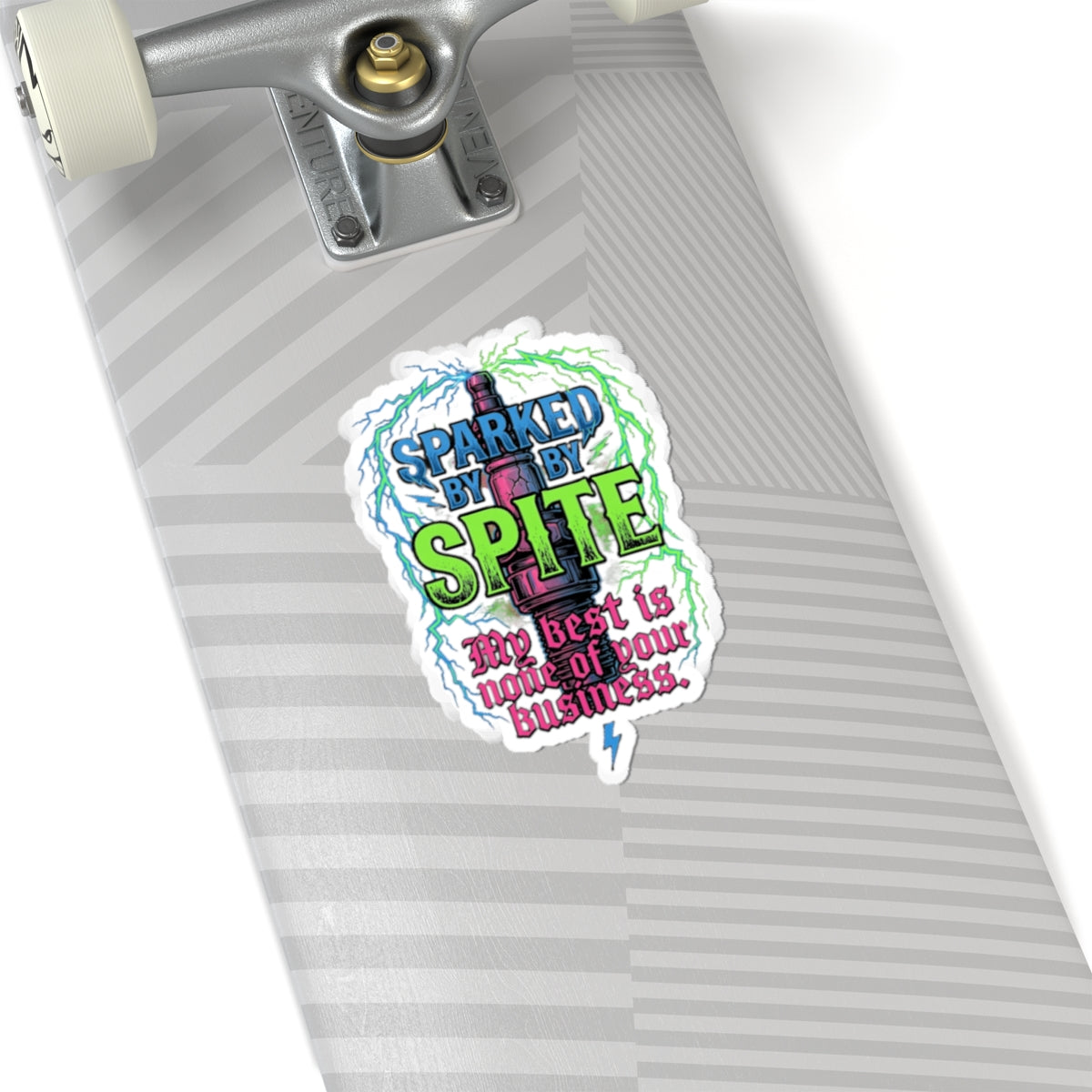 Sticker — "Sparked by Spite" Lightning Vape Sticker ("My best is none of your business")