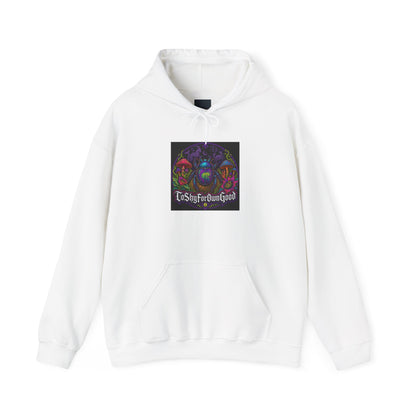 Hoodie — Psychedelic Cosmic Artwork "Keep Pushing" Motivational Pullover