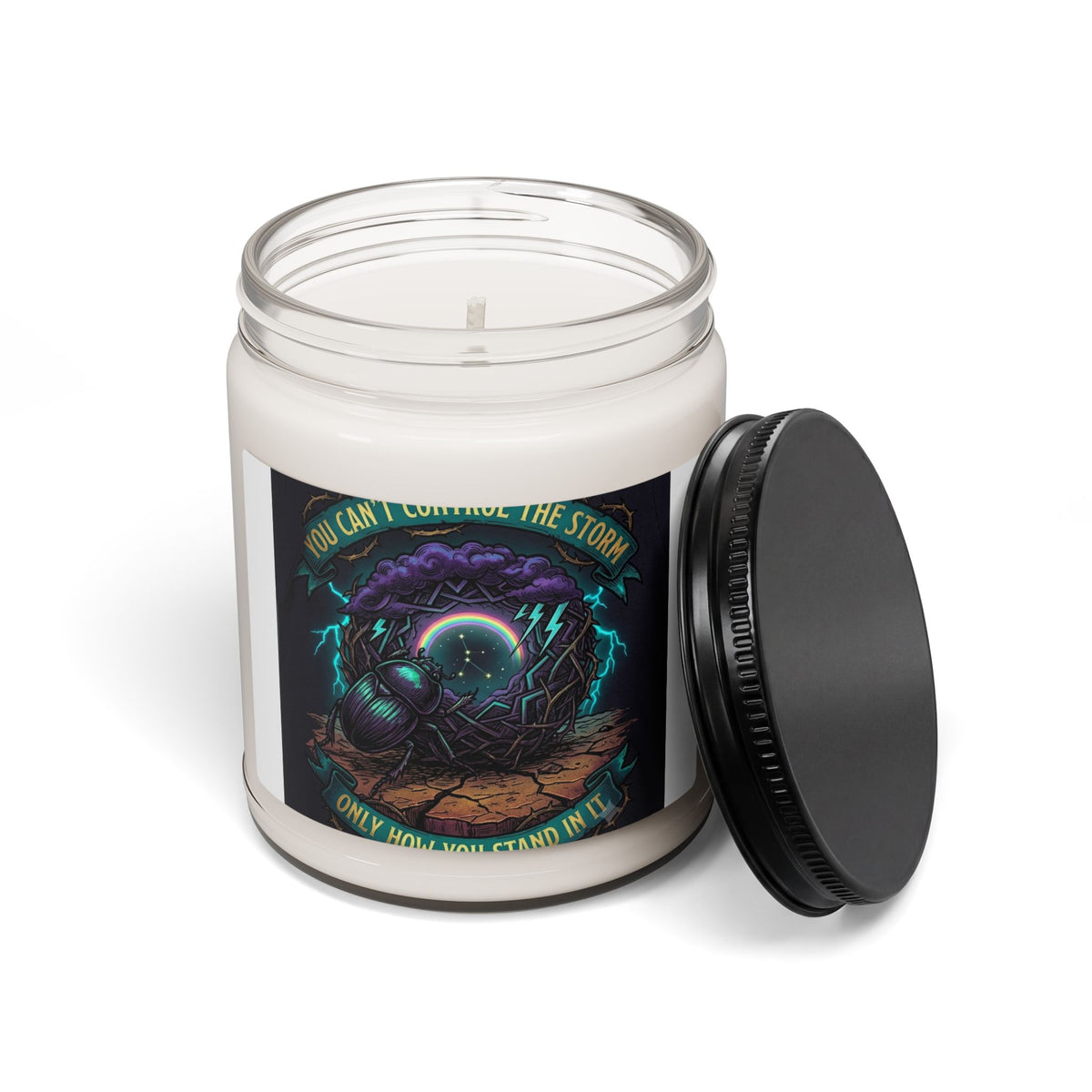 Soy Candle — "You Can't Control the Storm" Motivational Jar Candle (9 oz)