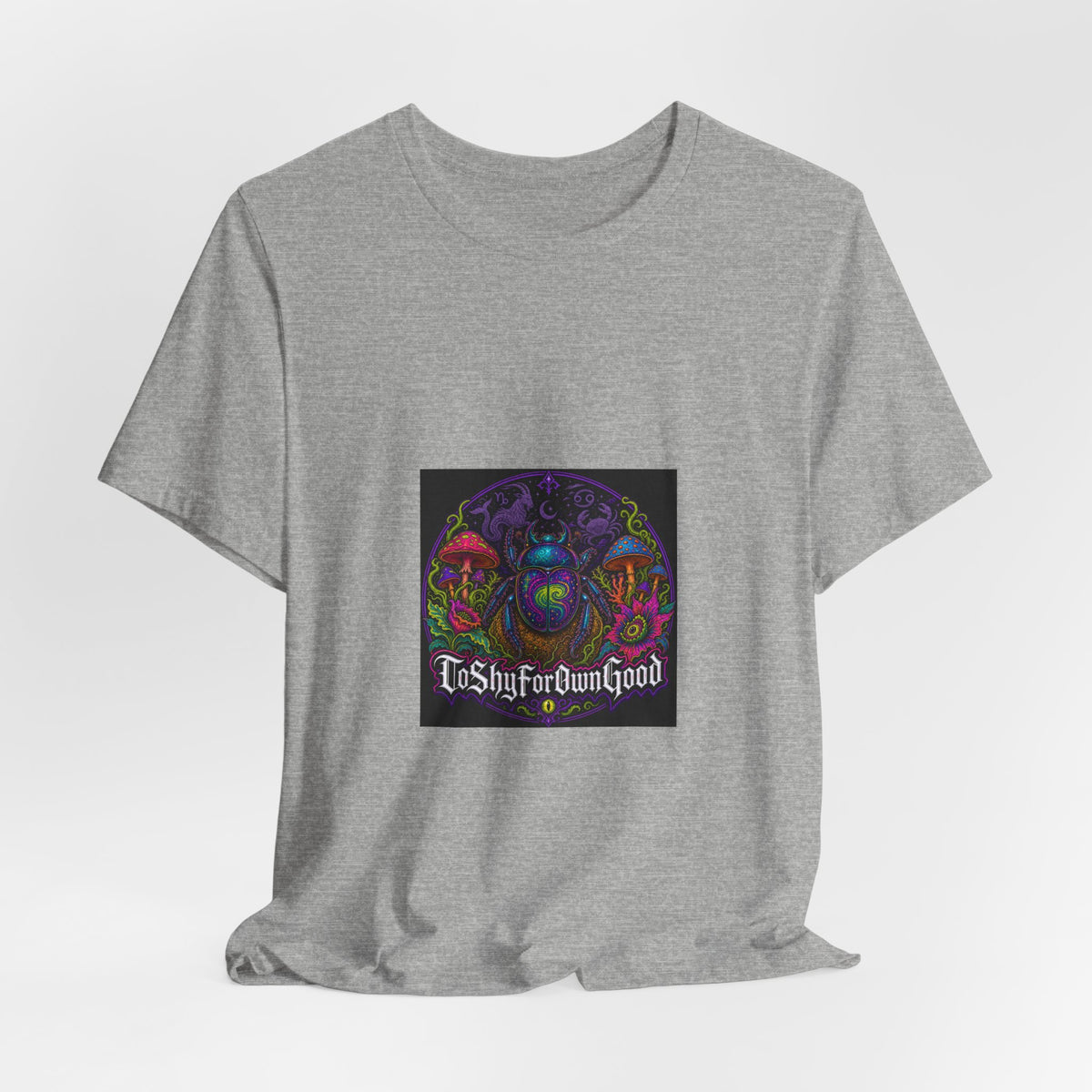 T-Shirt — Psychedelic Mushroom Design “Too Shy For Your Good”