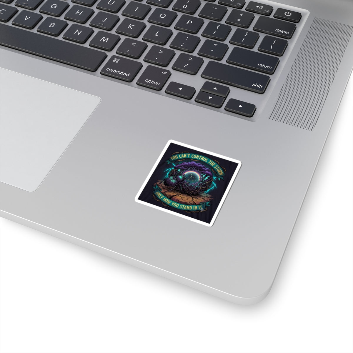 Storm Quote Sticker — “You Can’t Control the Storm, Only How You Stand in It” Durable Kiss-Cut Decal