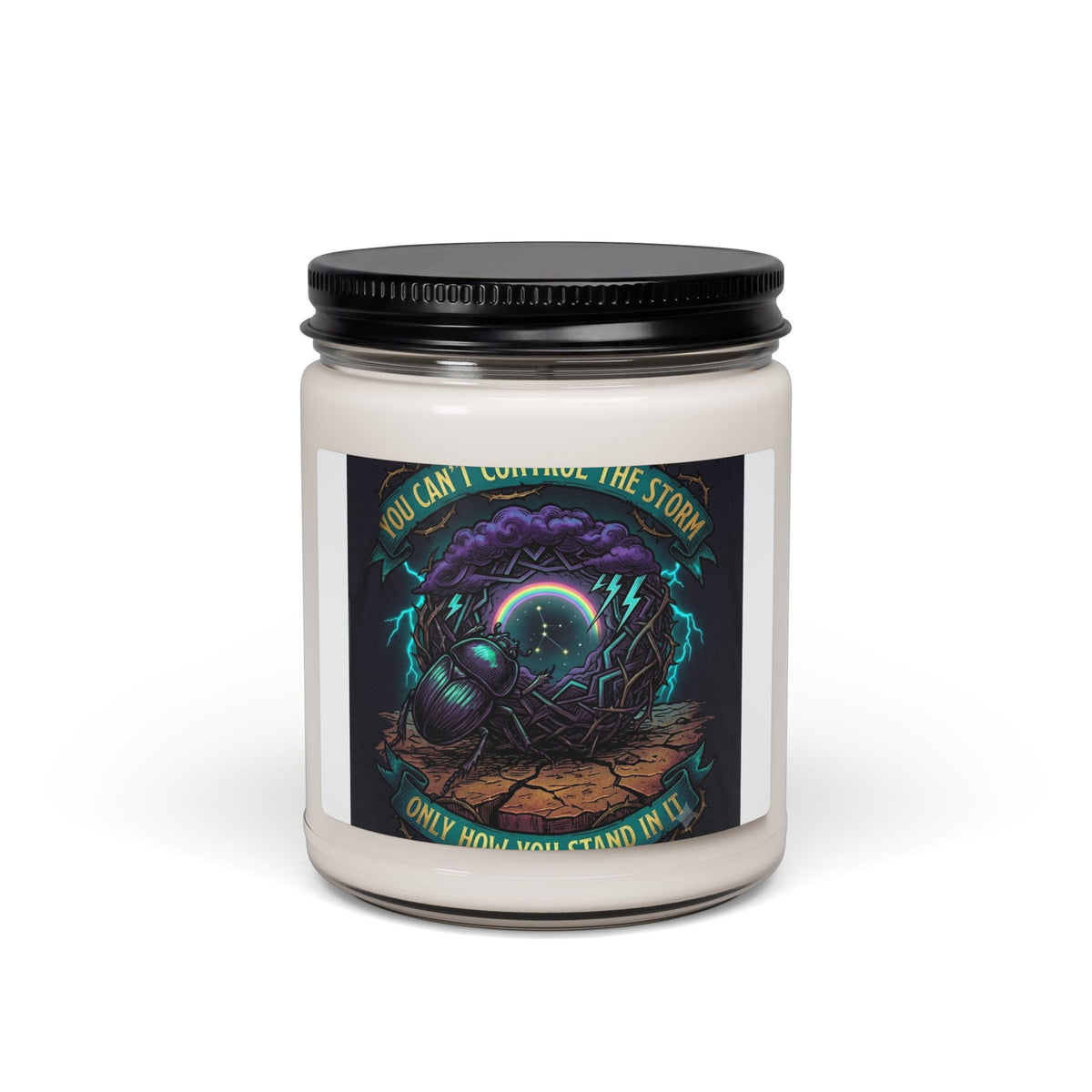 Soy Candle — "You Can't Control the Storm" Motivational Jar Candle (9 oz)