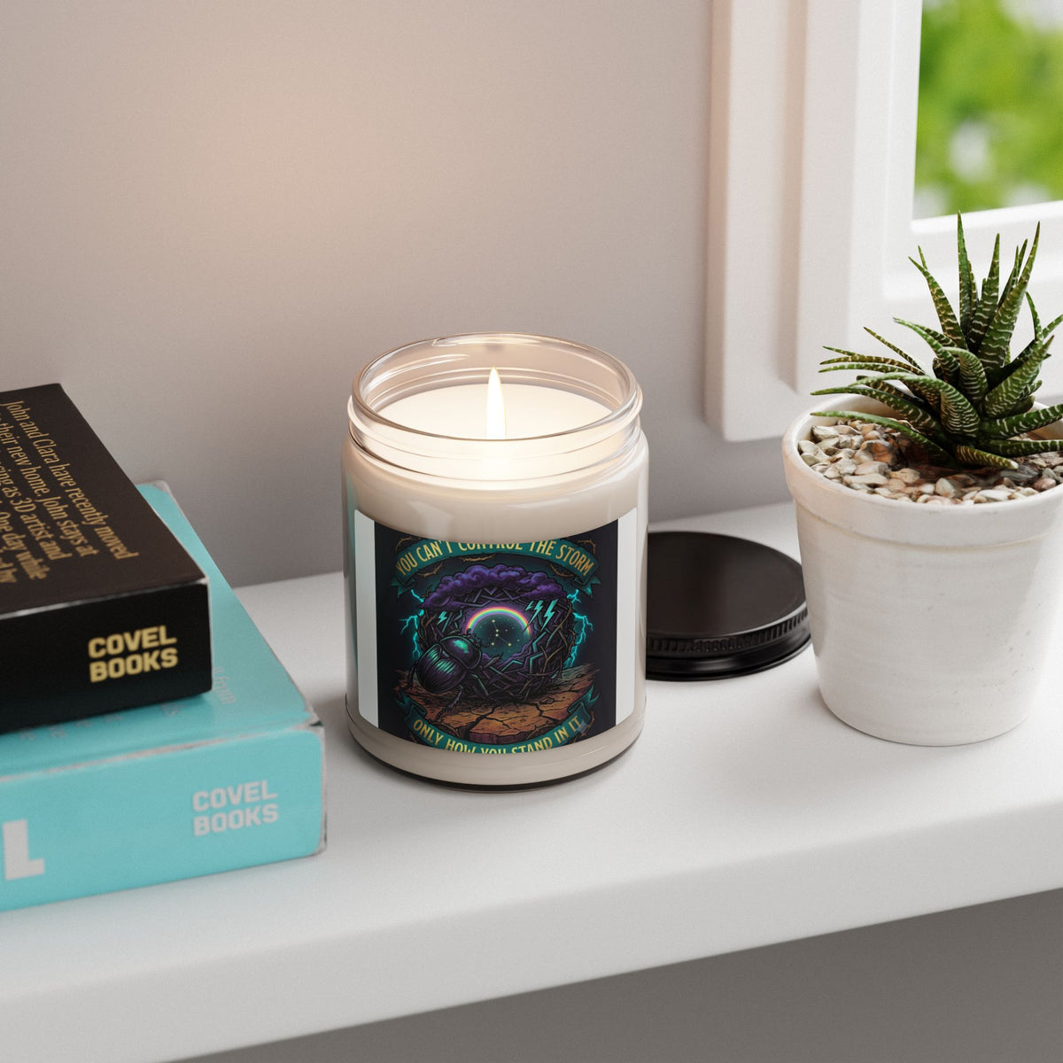 Soy Candle — "You Can't Control the Storm" Motivational Jar Candle (9 oz)